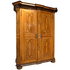 Antique Fruitwood Armoire with Inlay