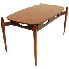 Italian elliptical top coffee table, 1960's