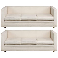 Milo Baughman Style Mid-Century Upholstered Case Sofa