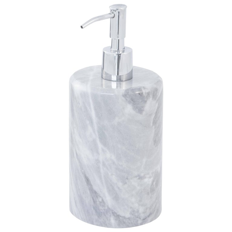 Rounded Soap Dispenser in Grey Marble For Sale at 1stdibs