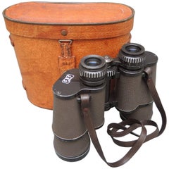 WWII UK Special Forces Boat Squadron Binoculars in the Original Leather Case
