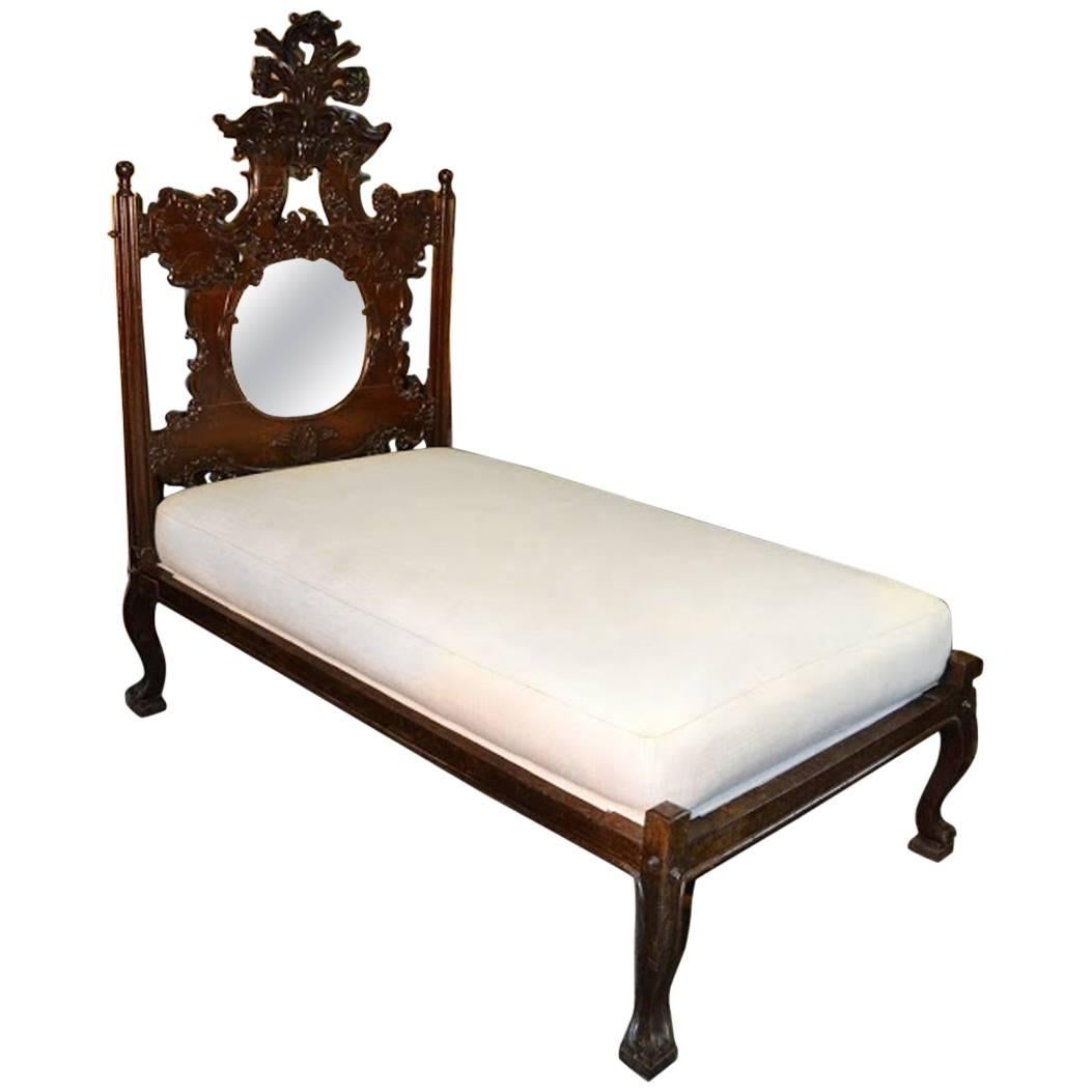 Carved 19th Century Portuguese Bed For Sale