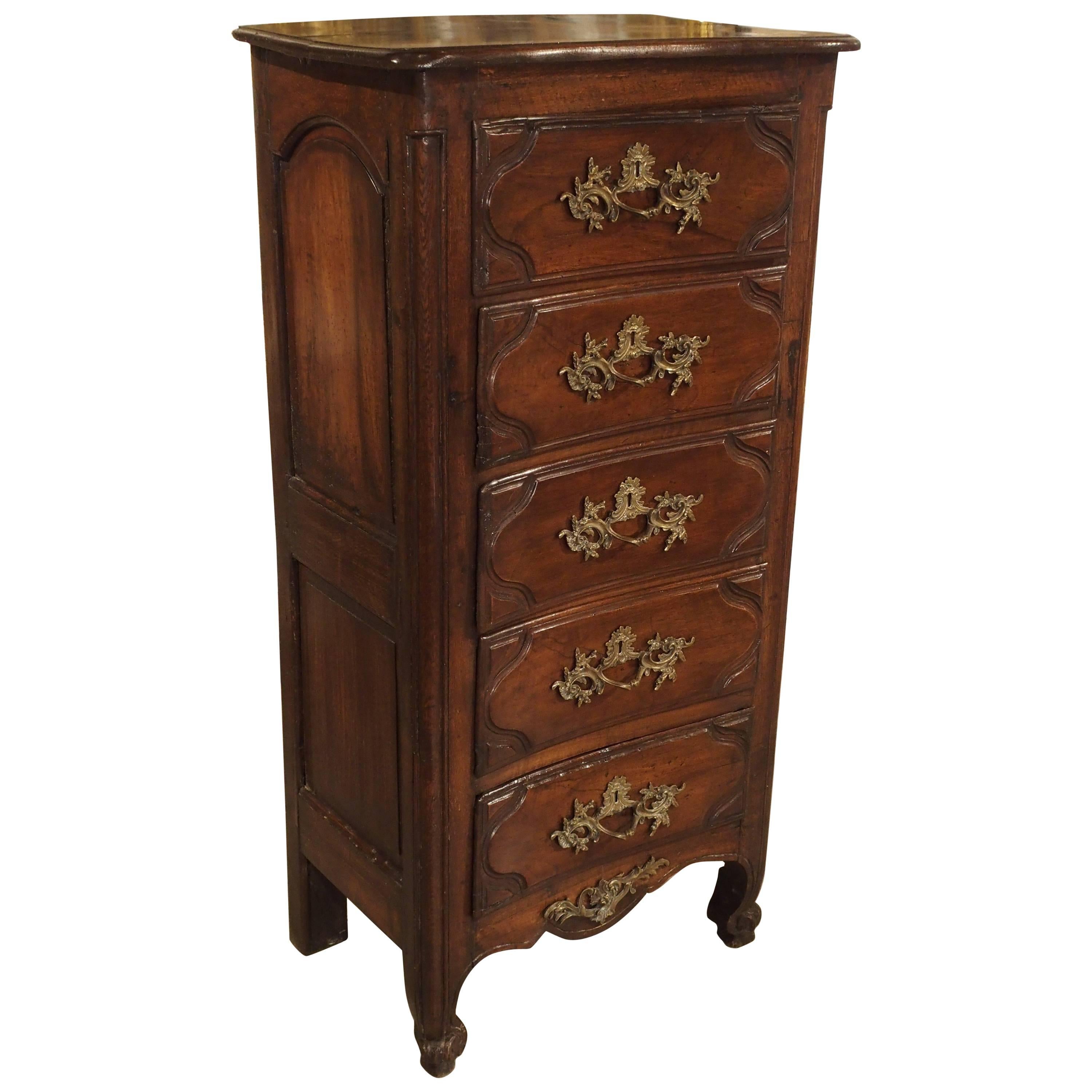 18th Century Walnut and Oak Chiffonier Chest of Drawers from France