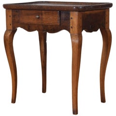 Petite LXV Style Walnut 1-Drawer Side or Cocktail Table, mid 19th century