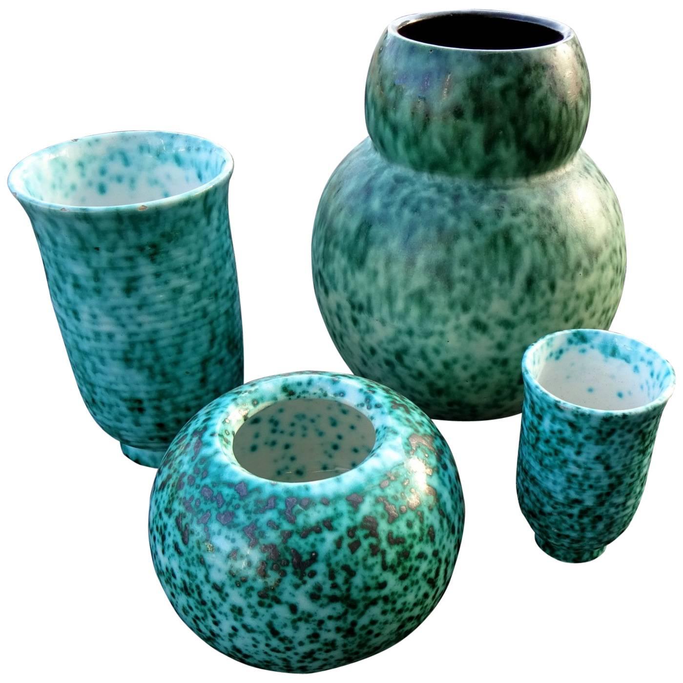 Set of Four Vases from Elchinger, France 