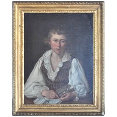 Louis Landry French 18th Century Oil on Canvas "Portrait d
un Jeune Homme"