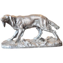 19th Century French Antique Bronze Hunting Dog "Chien de chasse"