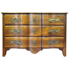 18th Century Period Louis XV Walnut Commode en Arbalete 