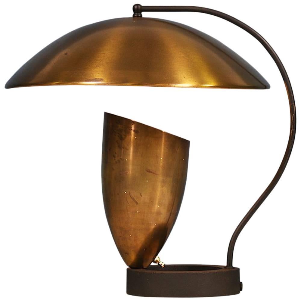 California Modernist Bronze Table Lamp by Robert Bulmore