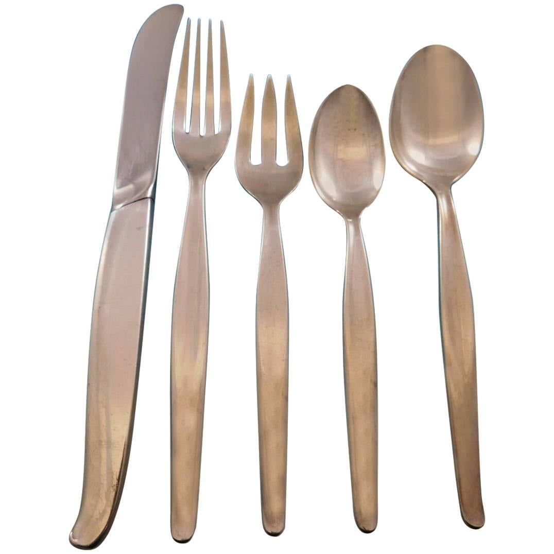 Contour by Towle Sterling Silver Flatware Set 12 Service 60 pieces Modern For Sale