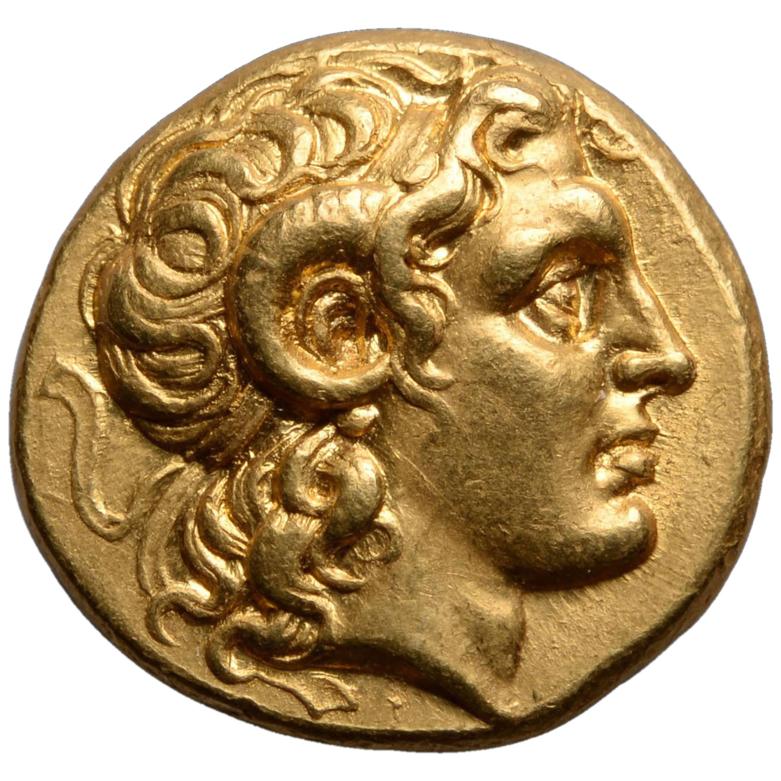 Ancient Greek Gold Stater Coin of Alexander the Great, 297 BC