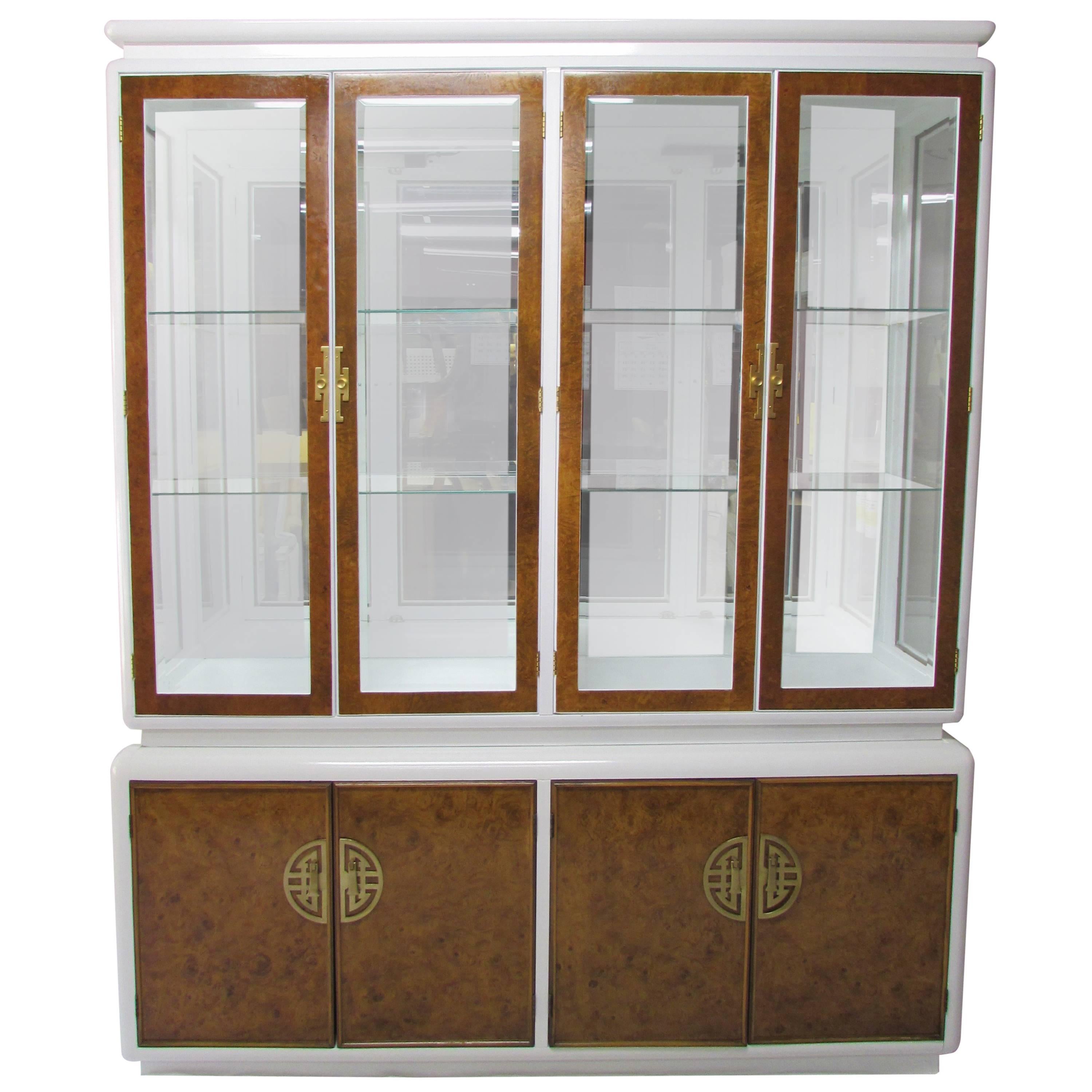 Century Burl-Wood & Lacquered Armoire For Sale