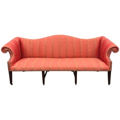 18th Century Chippendale Mahogany Changeant Silk Sofa