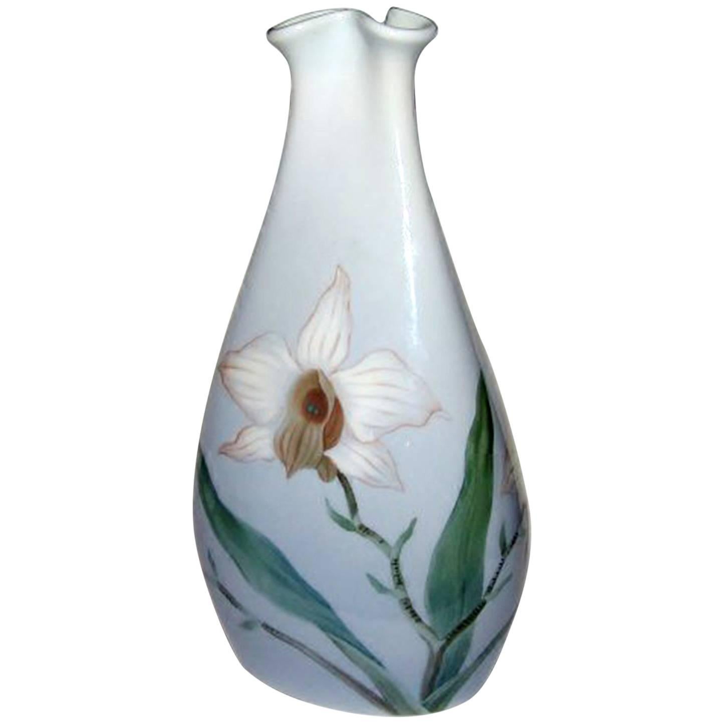 Bing and Grondahl Art Nouveau Vase in a Triangular Form #3226/58 For Sale