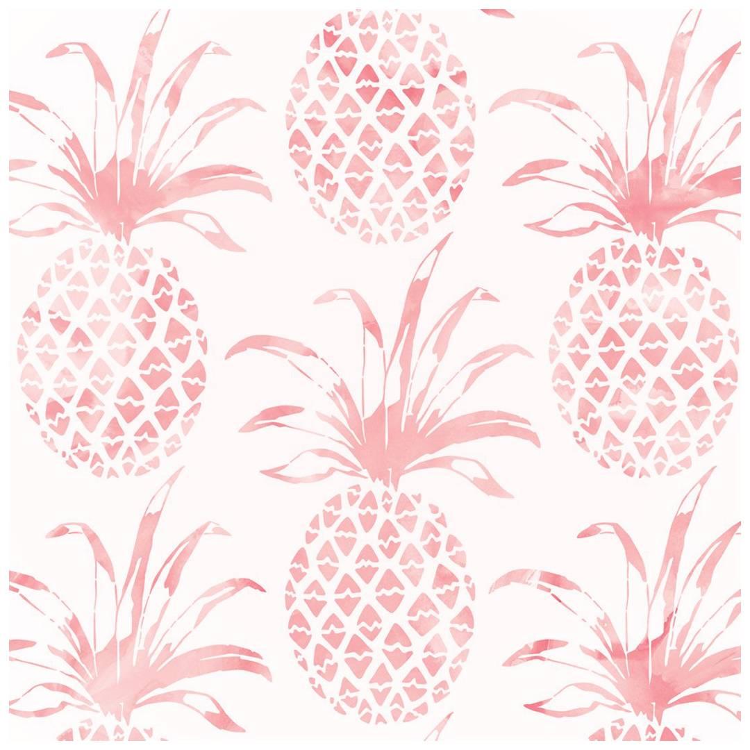 Piña Pintada Designer Wallpaper in Flamingo 'Red, Pink and White'