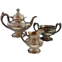 Francis I, Reed & Barton Old Sterling Silver Tea Set Three-Piece Hollowware