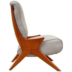 Argentine Americano Funcional Mid-Century Slipper Chair 1950s