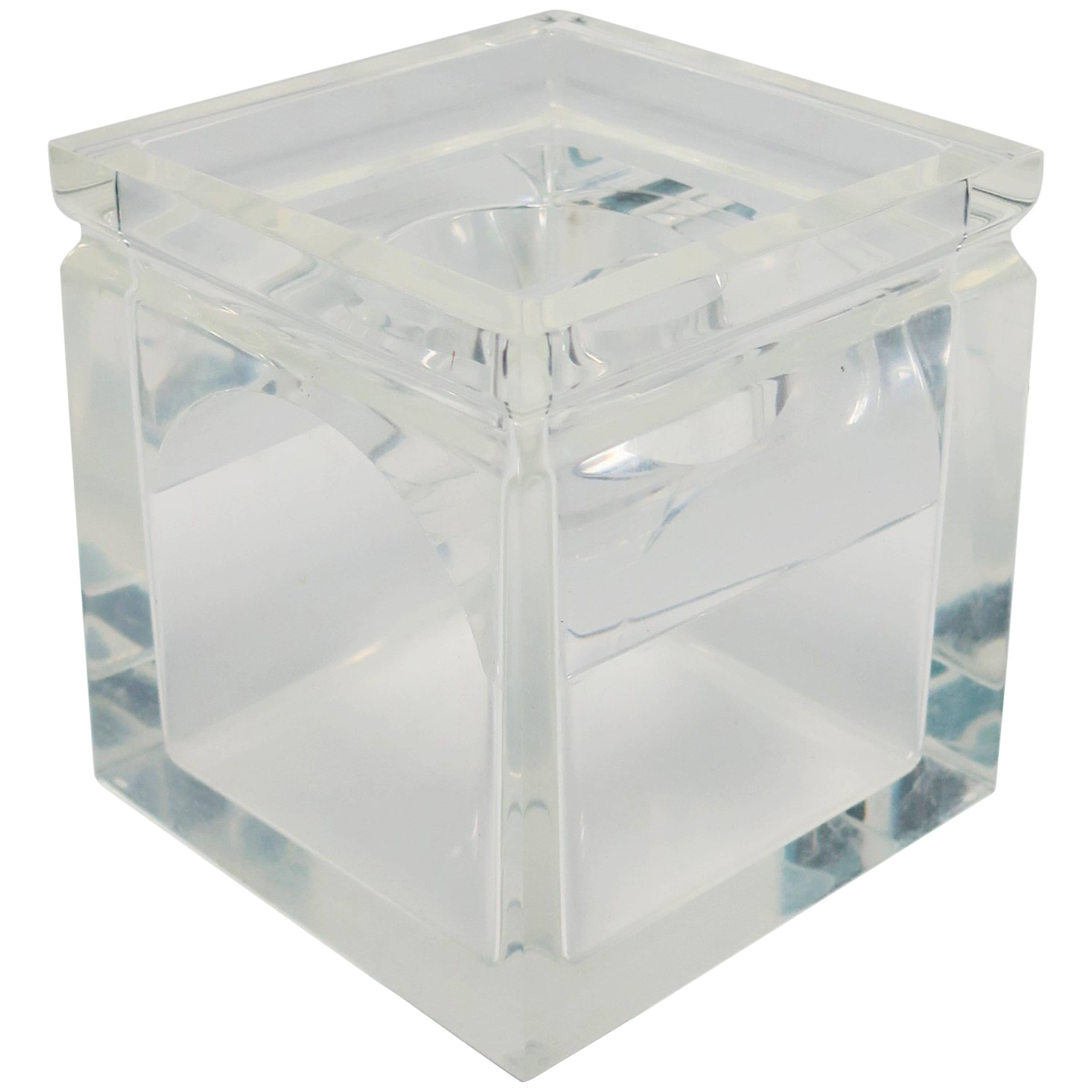 Lucite Tissue Box in the Style of Charles Hollis Jones