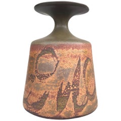 Large Graphic 1970s Robert Maxwell California Modern Art Pottery Vase