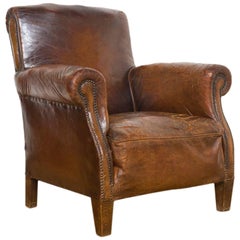 Mid 20th century French Leather Club Chair 