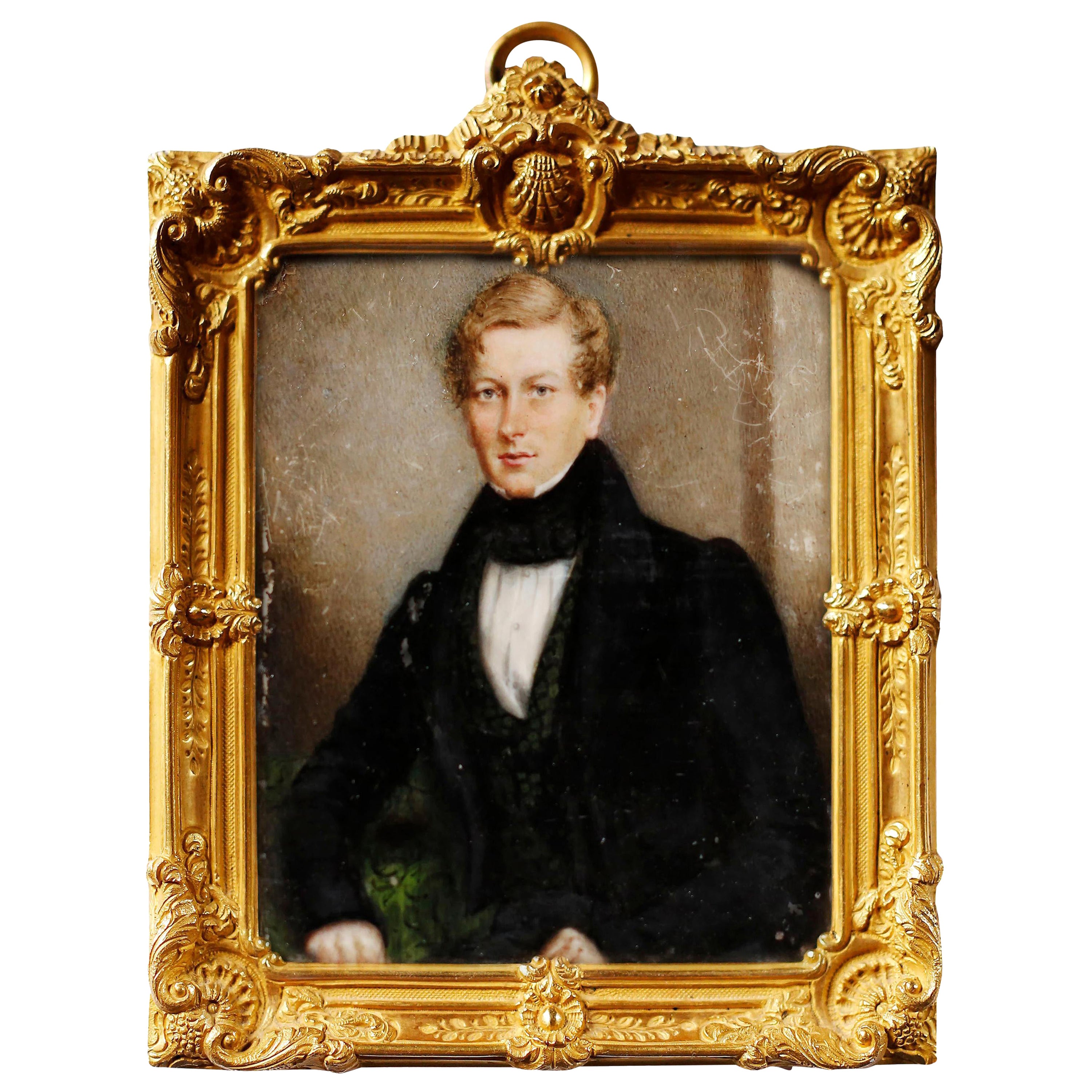 Portrait miniature de Sir George Douglas, baronet par J.C.D. Engleheart, 1821 en vente