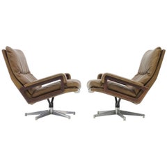 Pair of Lounge Chairs 'King' by André Vandenbeuck for Strässle Switzerland, 1965