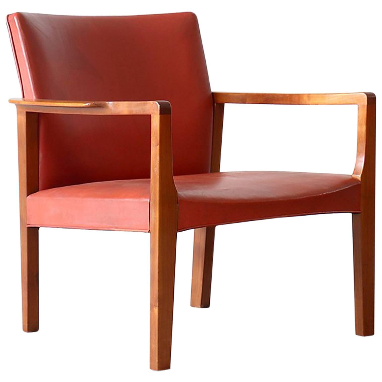 Børge Christian Christoffersen Cuban Mahogany & Leather Easy Chair Danish Modern For Sale