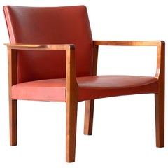 Børge Christian Christoffersen Cuban Mahogany & Leather Easy Chair Danish Modern