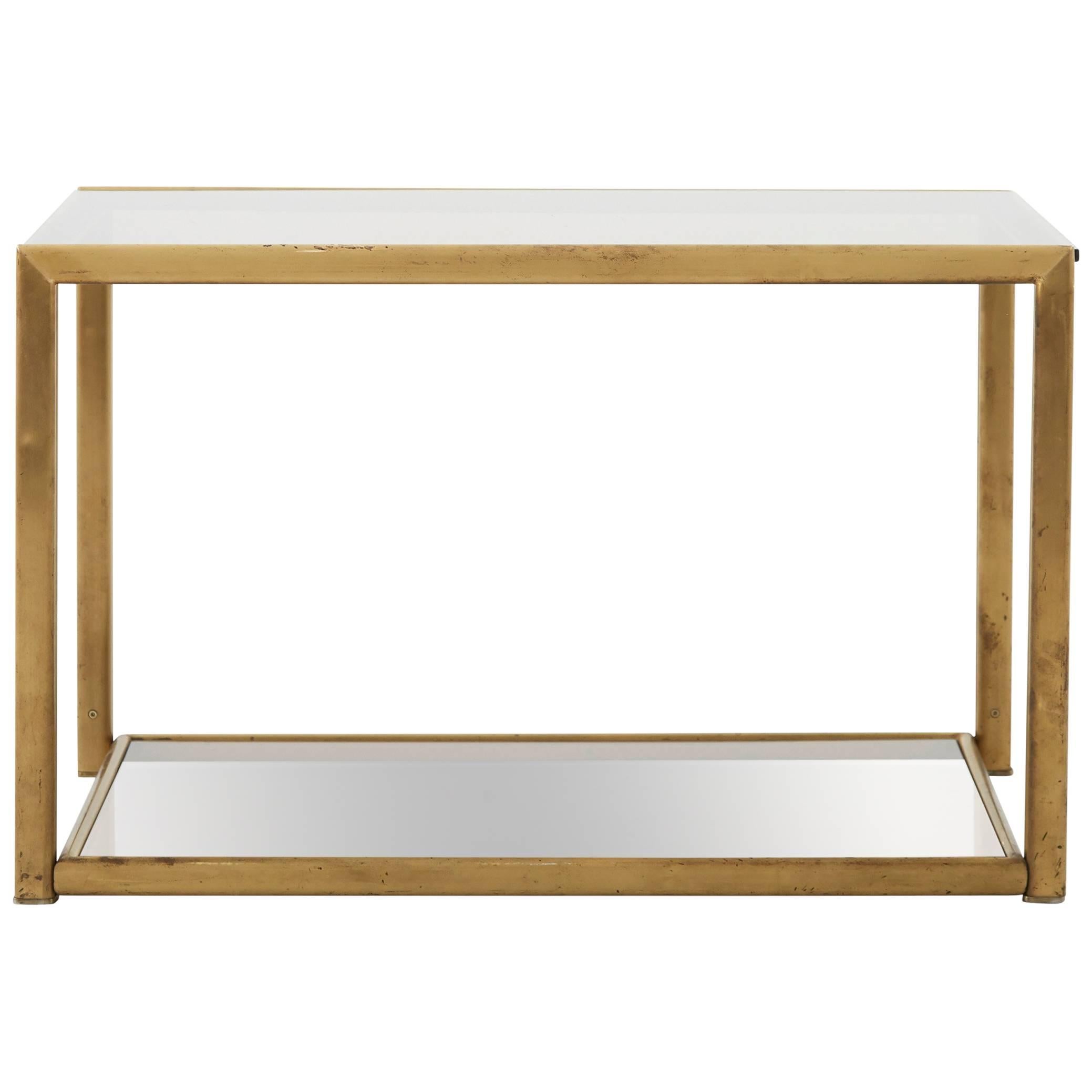 Spanish Smoke Glass & Brass Side Table