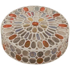 Unusual Moroccan Inspired Multi-Color Glass Flush Mount