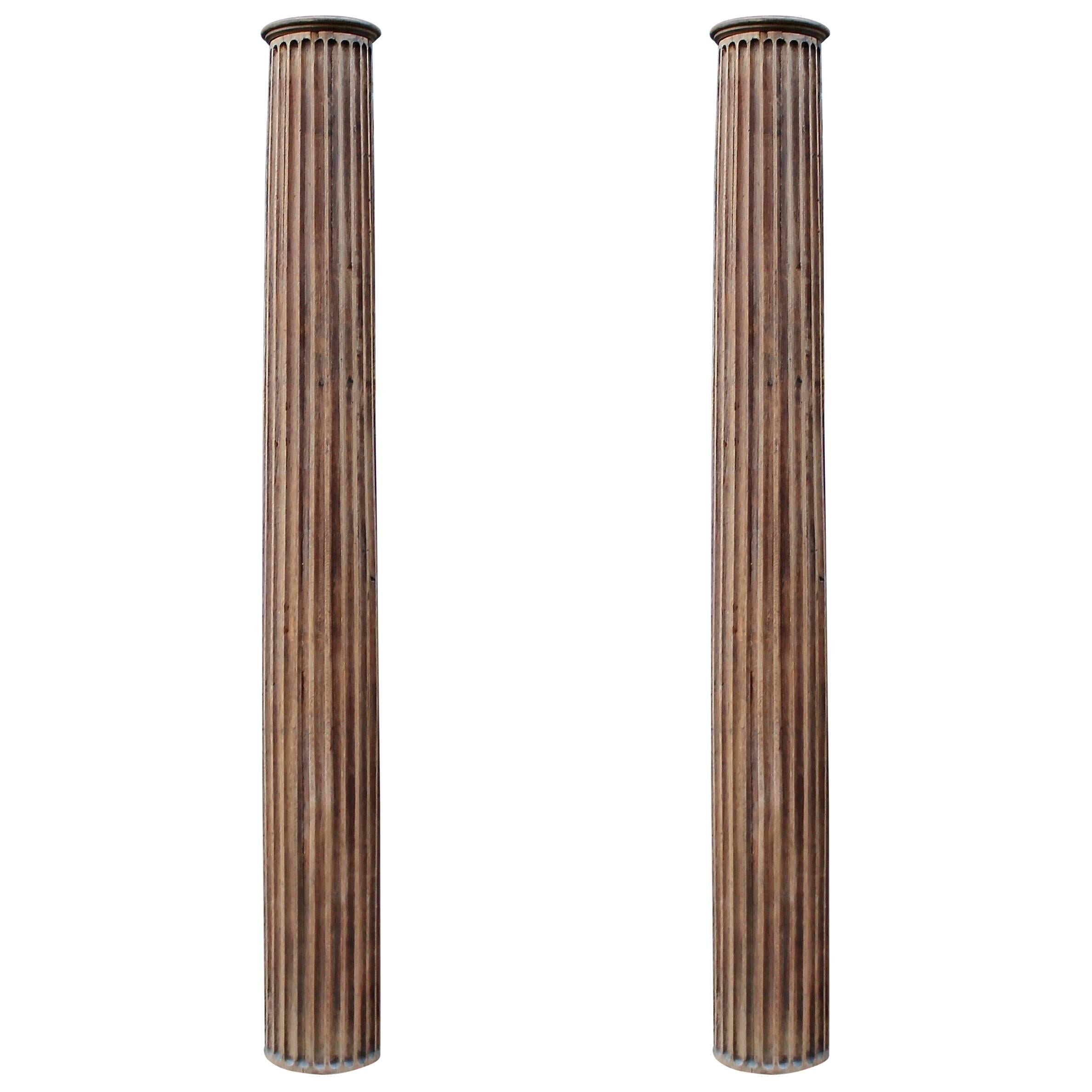 Pair of 19th C. Decorative Wooden Columns 