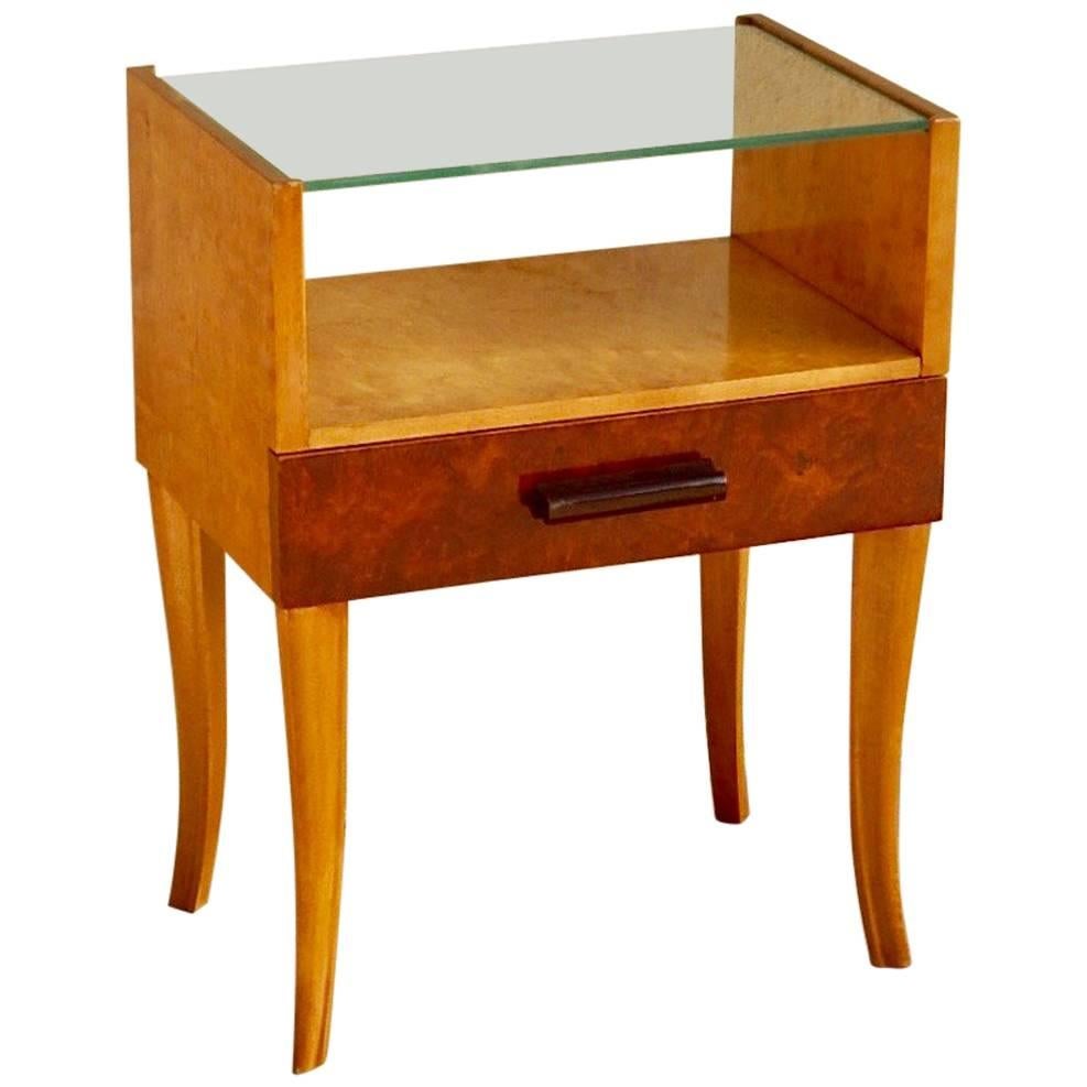 Swedish Moderne Side Table in Golden Flame Birch circa 1940 For Sale