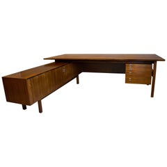 Antique Arne Vodder, Rosewood Midcentury Executive Desk, Danish, 1960