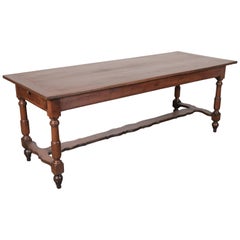 19th Century French Louis Philippe Period Farm Table in Cherry