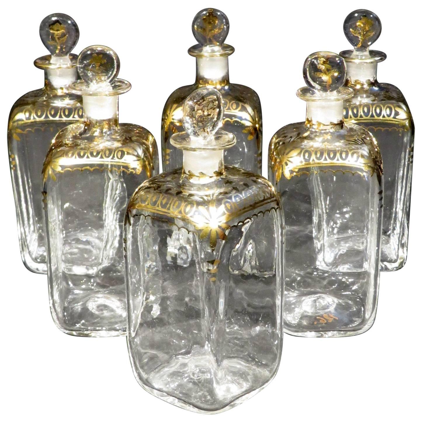 A Rare Set of Six Dutch Colonial ‘Gujarat’ Glass Decanters, India Circa 1750 at 1stDibs rare