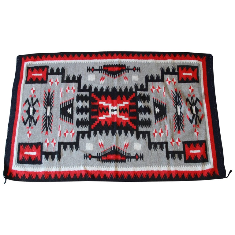 Vintage Authentic Native American Navajo Wool Rug at 1stdibs