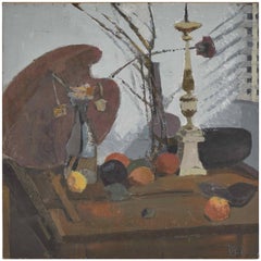 Early 20th Century Still Life Abstract Oil Painting from France