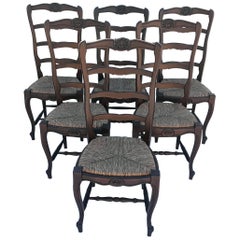 Six Country French Provincial Dining Chairs