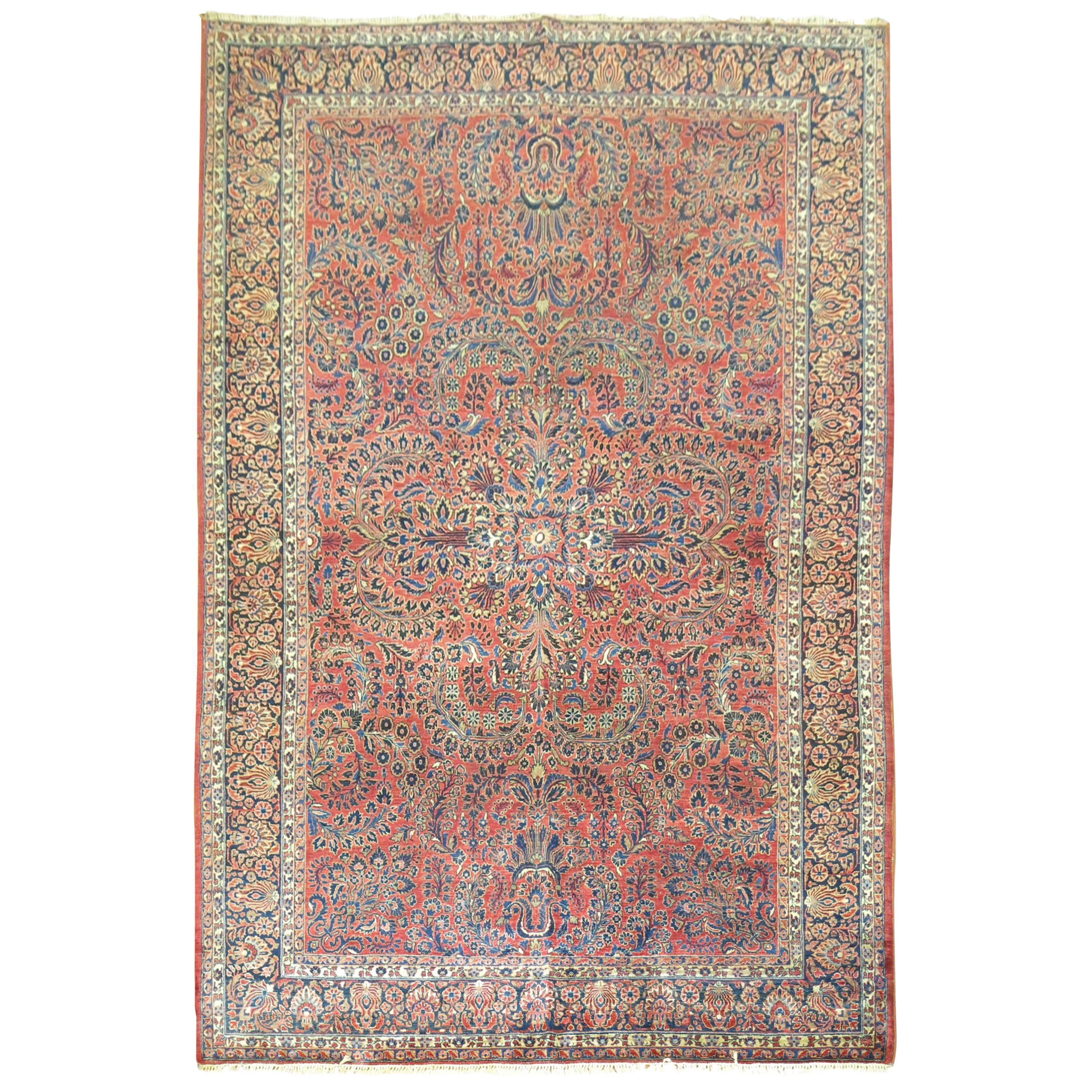 Zabihi Collection Room SizeAntique Persian Sarouk Rug
