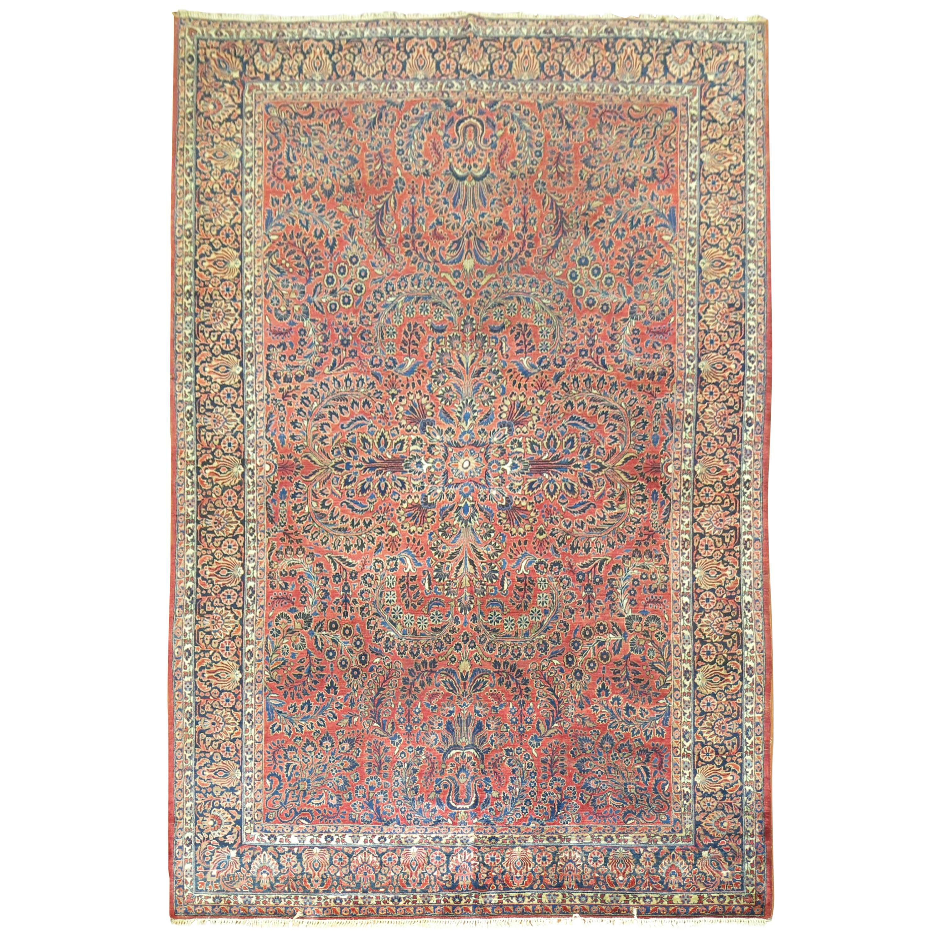 Zabihi Collection Room SizeAntique Persian Sarouk Rug