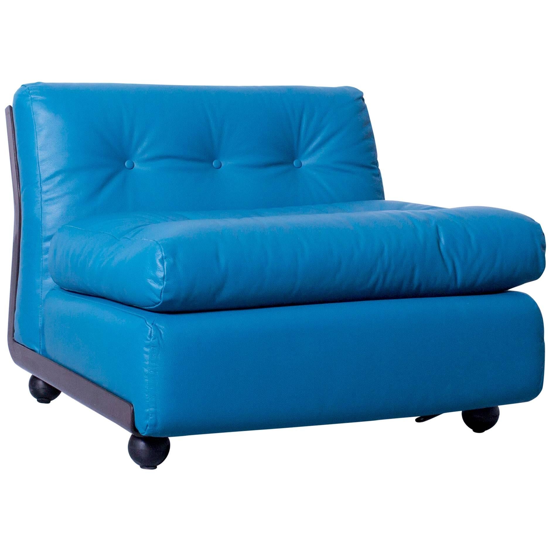 B&B Italia Amanta Designer Lounge Chair by Mario Bellini Turquoise For Sale