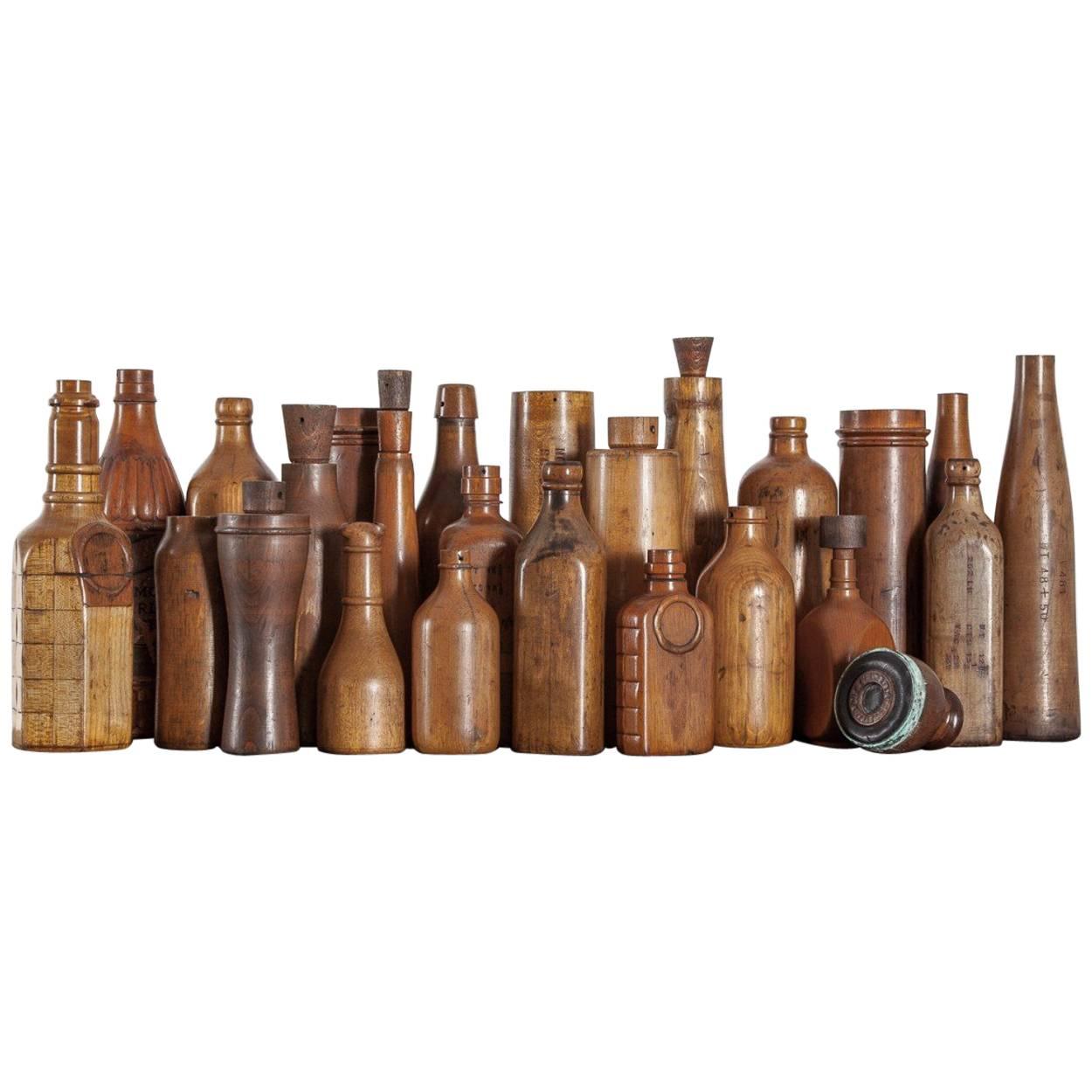 Collection of Wooden Bottle Molds from the John Lumb and Co. Glassworks