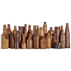 Antique Collection of Wooden Bottle Molds from the John Lumb and Co. Glassworks