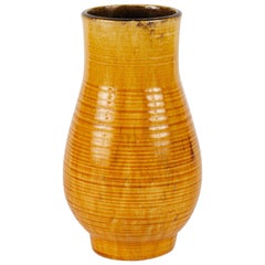 Mid-Century Yellow Ceramic French Vase  