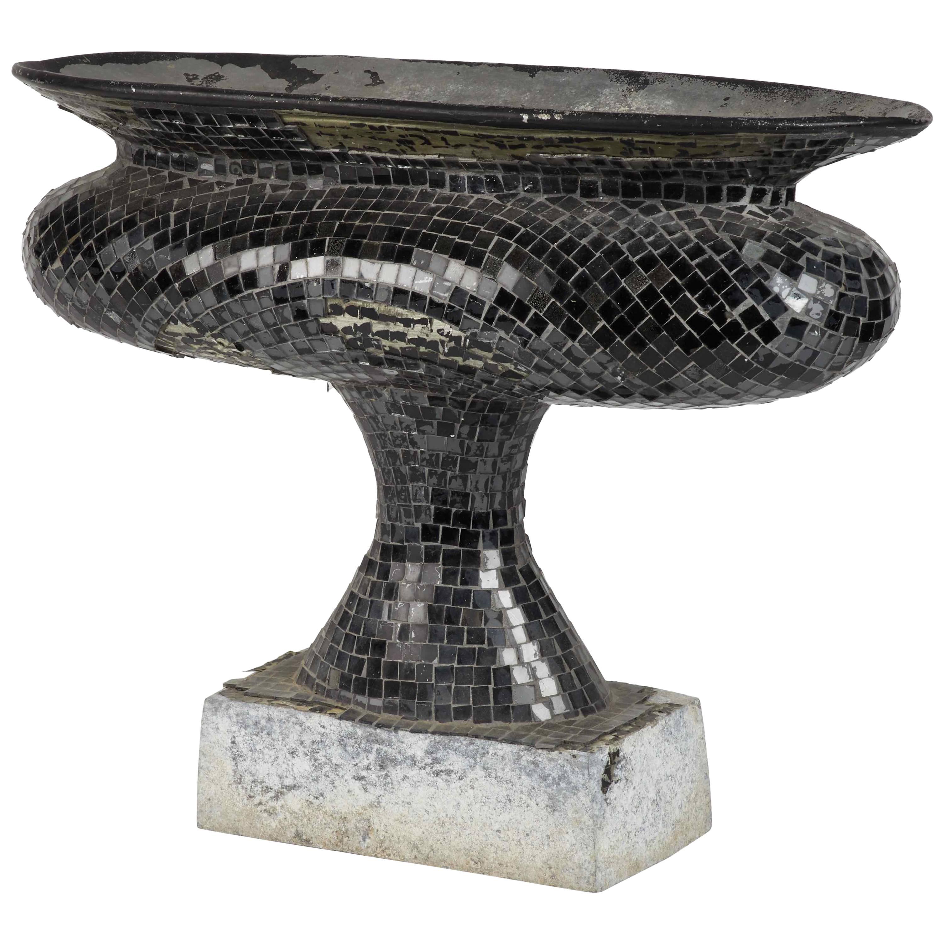 A Late 19th Century Marble Urn with Glass Mosaic Decoration