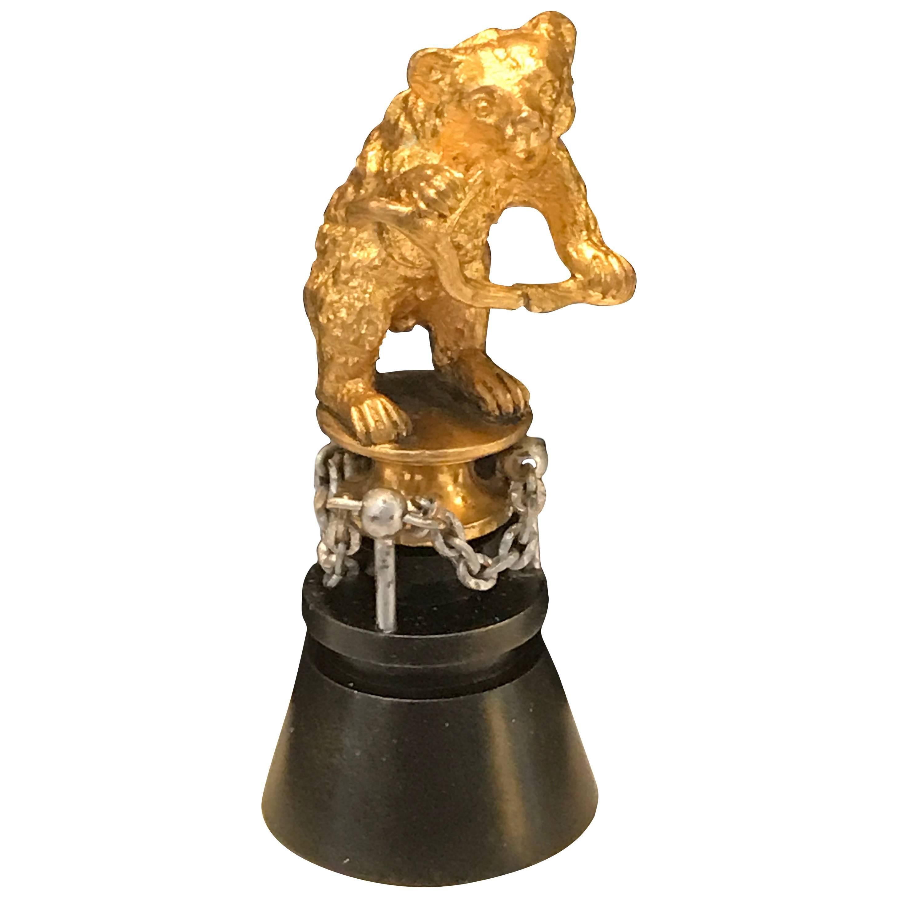 Russische Goldbronze-Skulptur „Dancing Bear“ aus dem 19. Jahrhundert