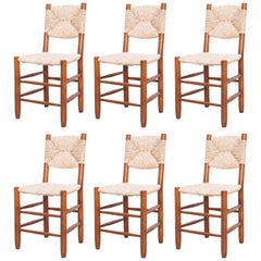 Set of Six Charlotte Perriand Chairs, circa 1950