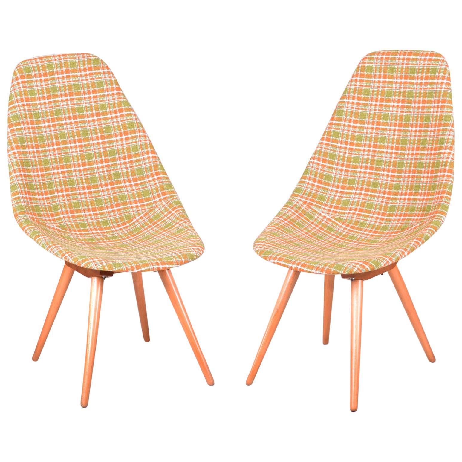Restored Pair of Czechoslovakia Midcentury Chairs, 1950-1960