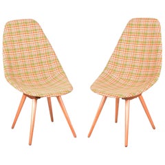 Restored Pair of Czechoslovakia Midcentury Chairs, 1950-1960