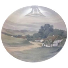 Antique Bing & Grondahl Art Nouveau Wall Plate with Landscape #6967/357-20